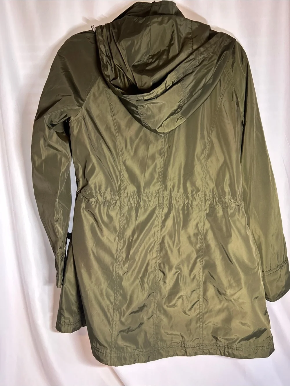 Michael Kors Women’s Olive Green Hooded Anorak Rain Jacket Utility Coat Size med